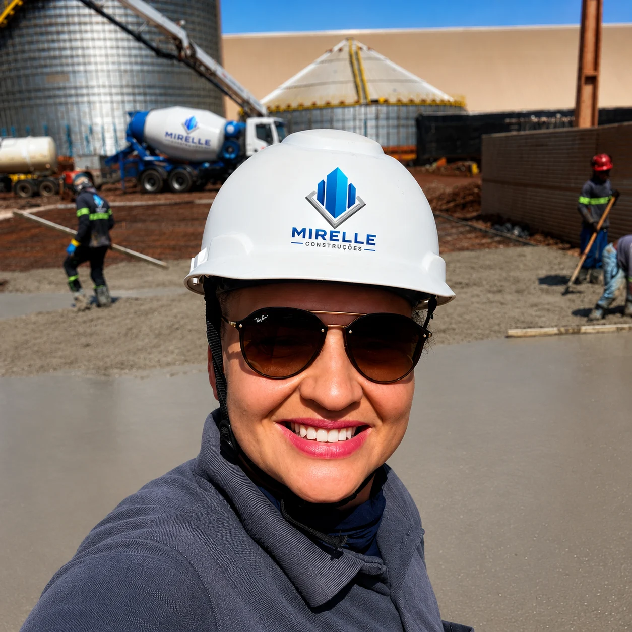Fernanda Mirelle, engenheira civil da Mirelle Construtora, em obra industrial
